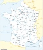 Carte de France, fleuves et rivières