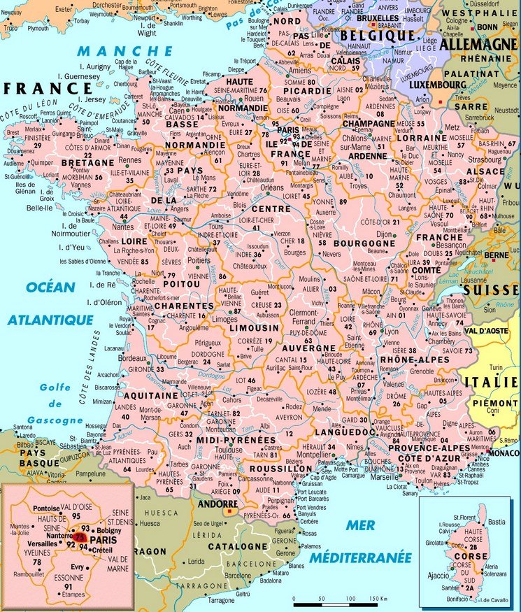 carte de france villes CARTE FRANCE VILLES : carte des villes de France